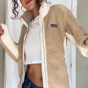 Vintage Patagonia Synchilla Tan/Cream Full Zip Fleece Jacket
